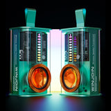 Mecha small steel cannon Bluetooth speaker outdoor home portable transparent RGB colored light TWS audio creative gift